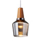 Glass & Wood Pendant Light – Vintage Rustic LED Hanging Lamp