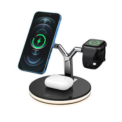 3-in-1 Magnetic Wireless Charger – 15 W Fast Charging Station for iPhone/Apple Watch/AirPods