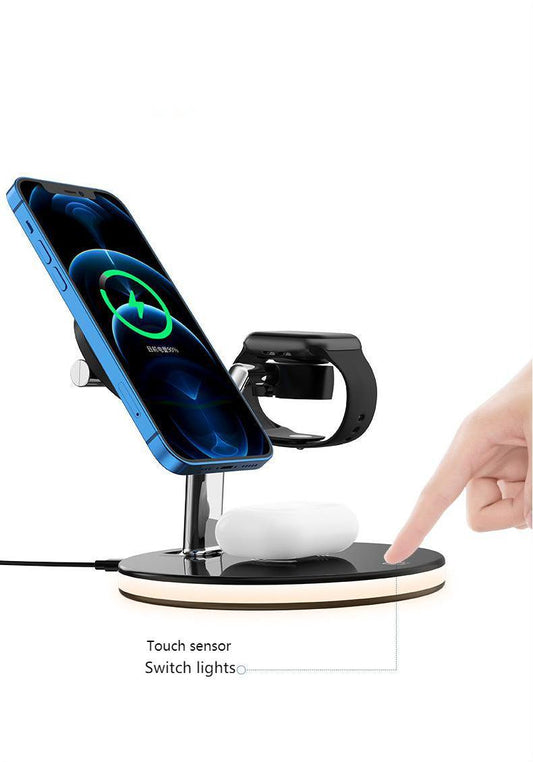 3-in-1 Magnetic Wireless Charger – 15 W Fast Charging Station for iPhone/Apple Watch/AirPods