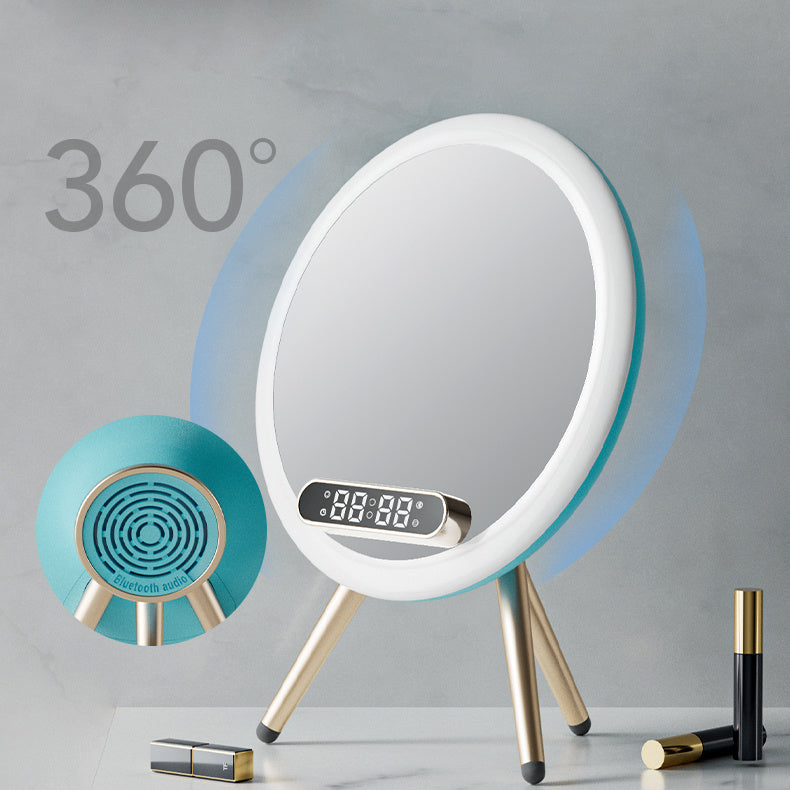 LED Mirror Alarm Clock – Wireless Charger, Digital Time, USB