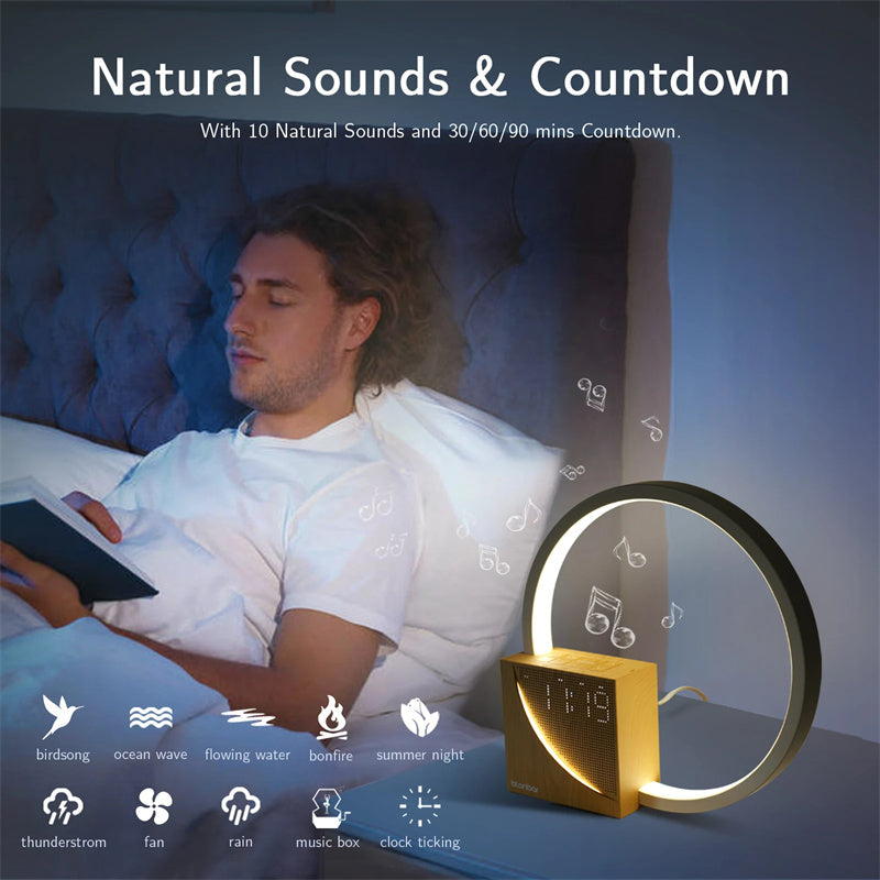 Touch Bedside Lamp – Alarm Clock, Natural Sounds & Dimmable