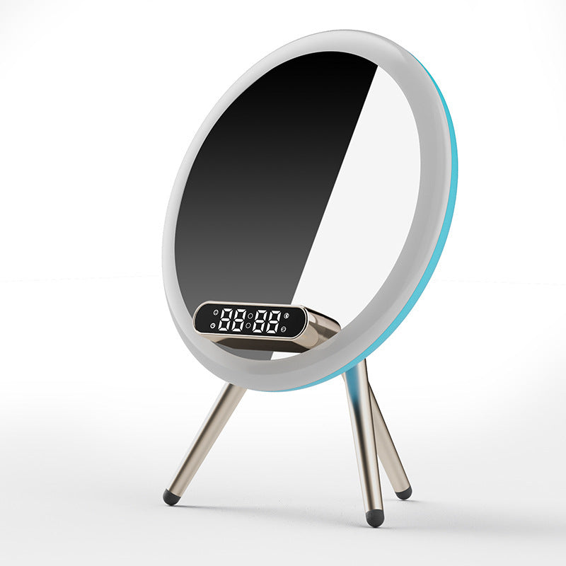 LED Mirror Alarm Clock – Wireless Charger, Digital Time, USB