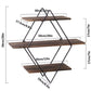 3‑Tier Floating Wall Shelf – Wooden & Black Metal Frame Display Unit